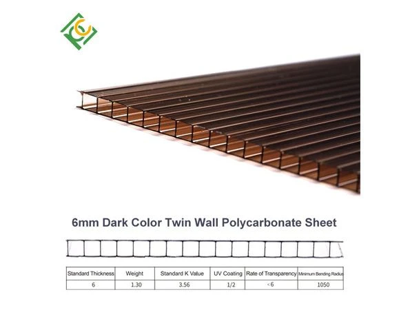 Cina Kustom 6mm Hitam Twin Wall Polycarbonate Sheet